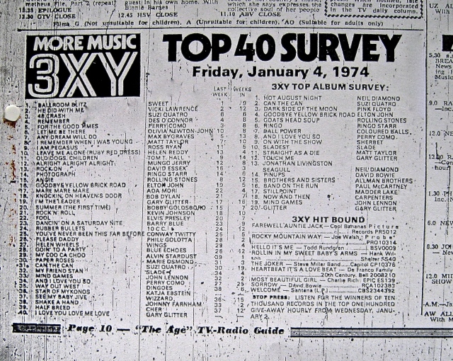 3 XY Top 40 January 1974