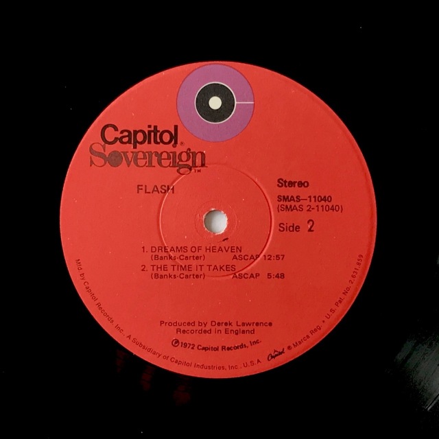 Flash LP 1972 label